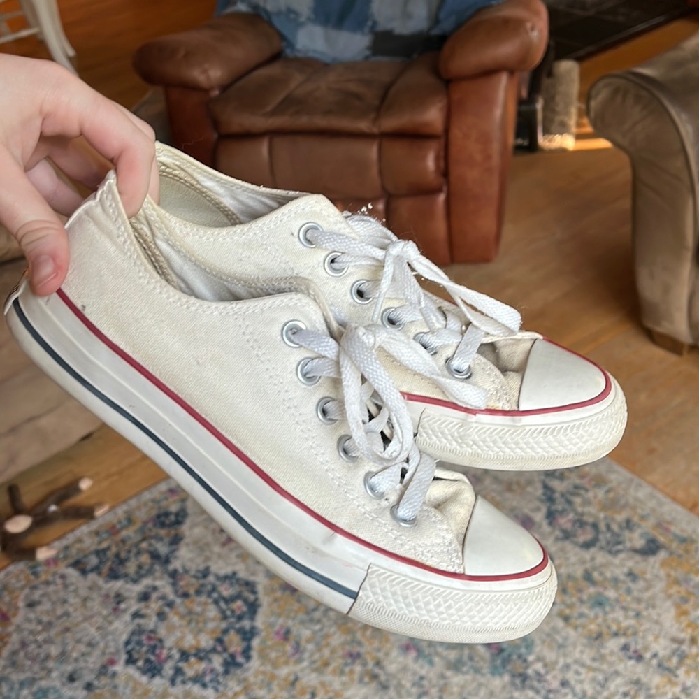 white low-top converse